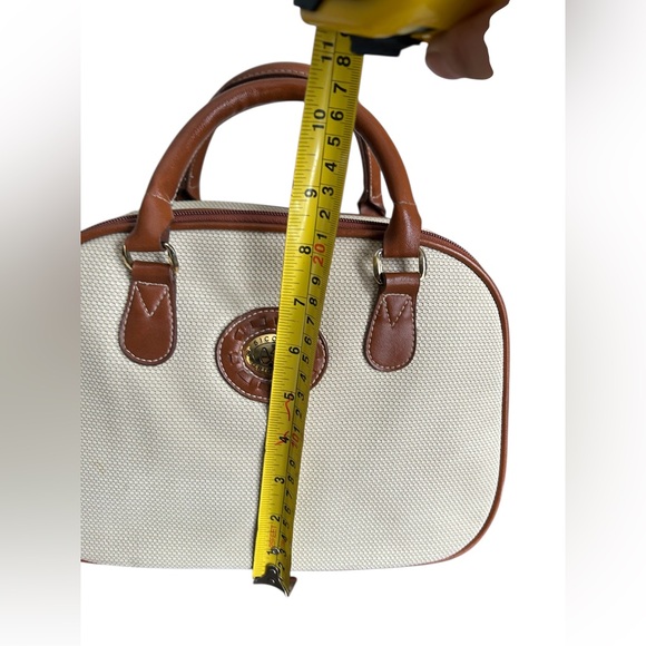 Canvas & Faux Leather Satchel Bag - Picture 9 of 14